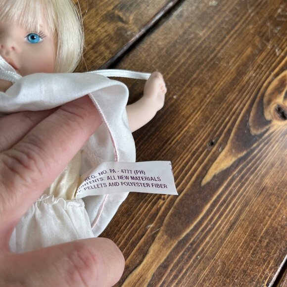 Pauline Bjonness Jacobsen Baby Doll Porcelain Satin Cloth Blonde Hair Blue Eyes - Picture 11 of 13